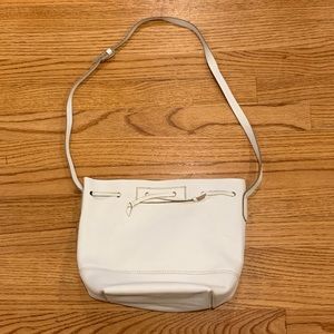 J. Crew white leather bucket bag